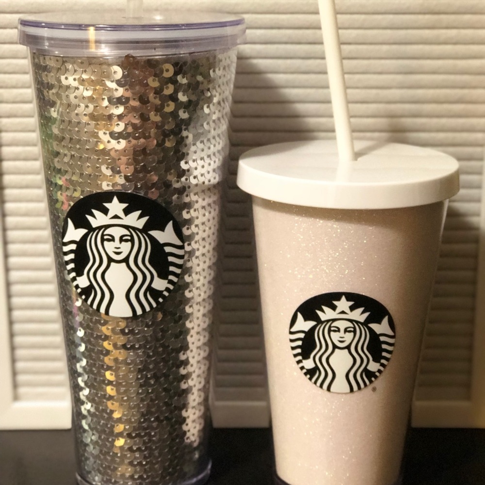 Sold Out Silver Sequined Starbucks Cold Tumbler